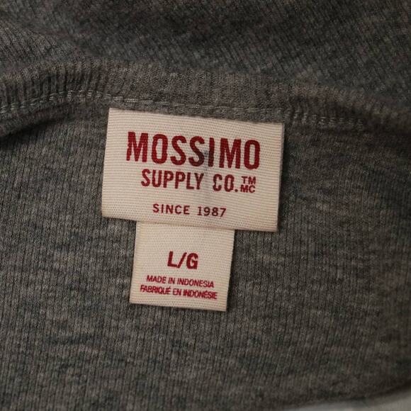 Mossimo Ribbed Knit Short Sleeve Crop Top Gray Stretchy Scoopneck Size L - Picture 6 of 9